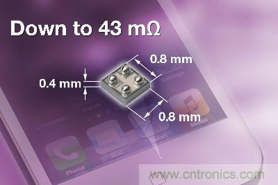 0.8mm x 0.8mm封裝的芯片級功率MOSFET