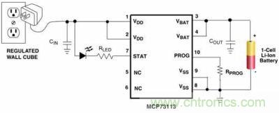 典型充電管理IC的電路圖