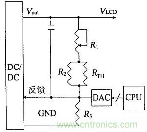 溫度補償/ 對比度調(diào)節(jié)電路