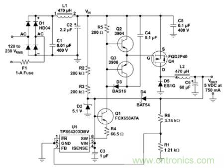 低壓降壓IC實現(xiàn)了簡單、經(jīng)濟的偏置電源