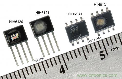 圖2：霍尼韋爾HumidIcon數(shù)字式溫濕度傳感器在單一小型封裝內(nèi)集成兩大功能，能在2.3Vdc低電壓下運行