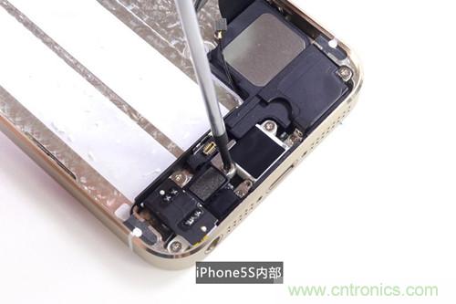 土豪金iPhone 5S拆解：內(nèi)部結(jié)構(gòu)升級，維修難度增加