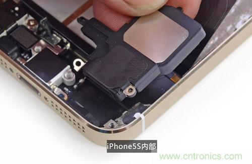 土豪金iPhone 5S拆解：內(nèi)部結(jié)構(gòu)升級，維修難度增加