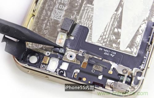 土豪金iPhone 5S拆解：內(nèi)部結(jié)構(gòu)升級，維修難度增加