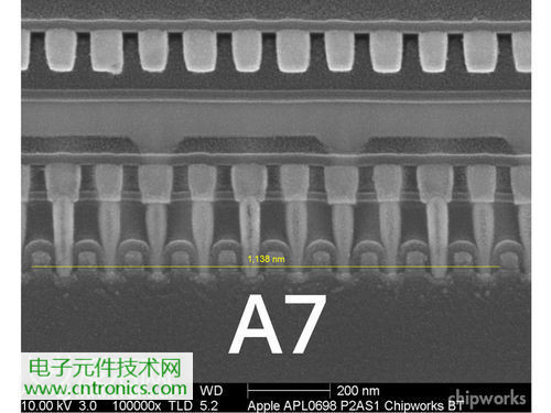 iPhone 5S芯片級拆解，顯微鏡下的A7處理器揭秘