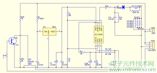 大功率LED燈具散熱風扇檢測電路設(shè)計原理圖