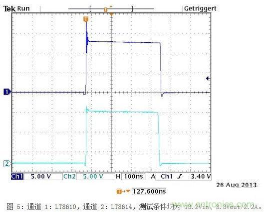 顯示了13.2V輸入的開關節(jié)點