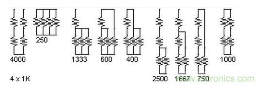 5個(gè)電阻我想出了23種組合。還有其它組合嗎？