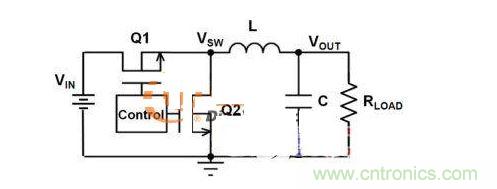 同步降壓轉(zhuǎn)換器電路圖。