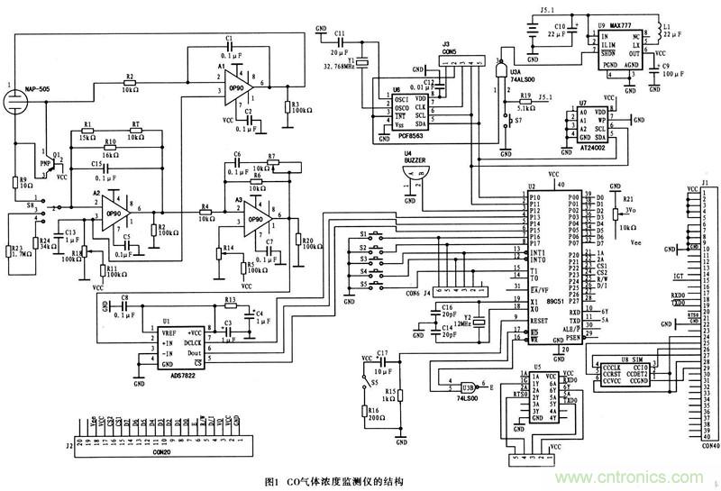 電路分享：一款無(wú)線(xiàn)氣體測(cè)試系統(tǒng)硬件電路設(shè)計(jì)