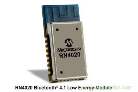 Microchip公司的RN4020模塊集成了包括天線在內(nèi)完整的低功耗藍牙射頻電路。RN4020采用密封的10mm x17mm x 2mm封裝，內(nèi)置有板載陶瓷天線、2.4GHz的低功耗藍牙收發(fā)器、帶完整的嵌入式低功耗藍牙協(xié)議棧的微控制器以及UART和USB接口。