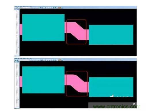 有效的PCB 設(shè)計工具會自動考慮用于繪制形狀的線型，以計算準(zhǔn)確的線條寬度，幫助您輕松創(chuàng)建尖拐角。