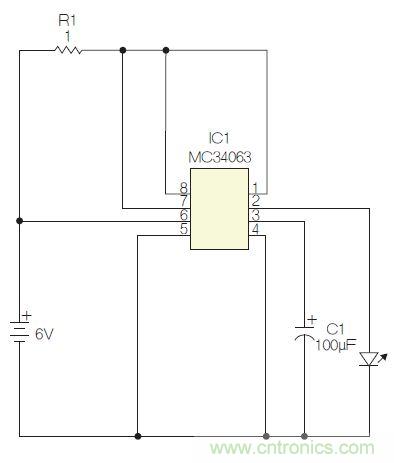 圖1：閃光燈標(biāo)電路圖。