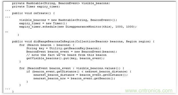 圖5 – GyboApplication.java中的Beacon緩存設(shè)置和使用