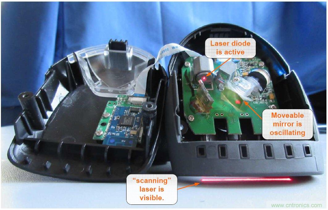 拆解45美元的藍(lán)牙無線條碼掃描槍，發(fā)現(xiàn)里面鏡中有鏡