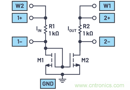 增強(qiáng)模式NMOS晶體管用作電流鏡