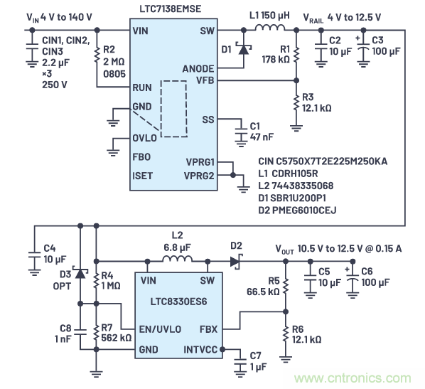 在源電壓5 V至140 V的電氣系統(tǒng)中，如何維持偏置電壓呢？