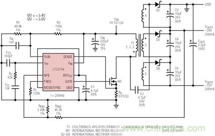 具有負反饋引腳和用于負輸出電源的高性能、單端控制器IC