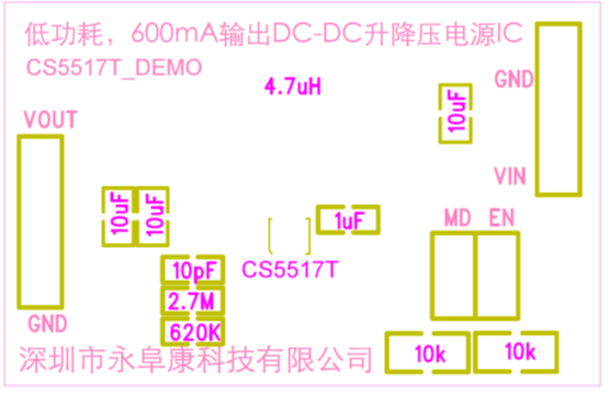 如何運用升降壓芯片CS5517實現(xiàn)鋰電池穩(wěn)定輸出3.3V/3.6V（1.2-5V）的電壓？